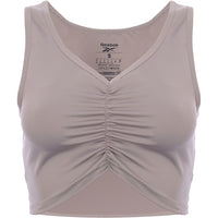 Reebok Women's Grey Training Studio Ruched Cropped Tank Top