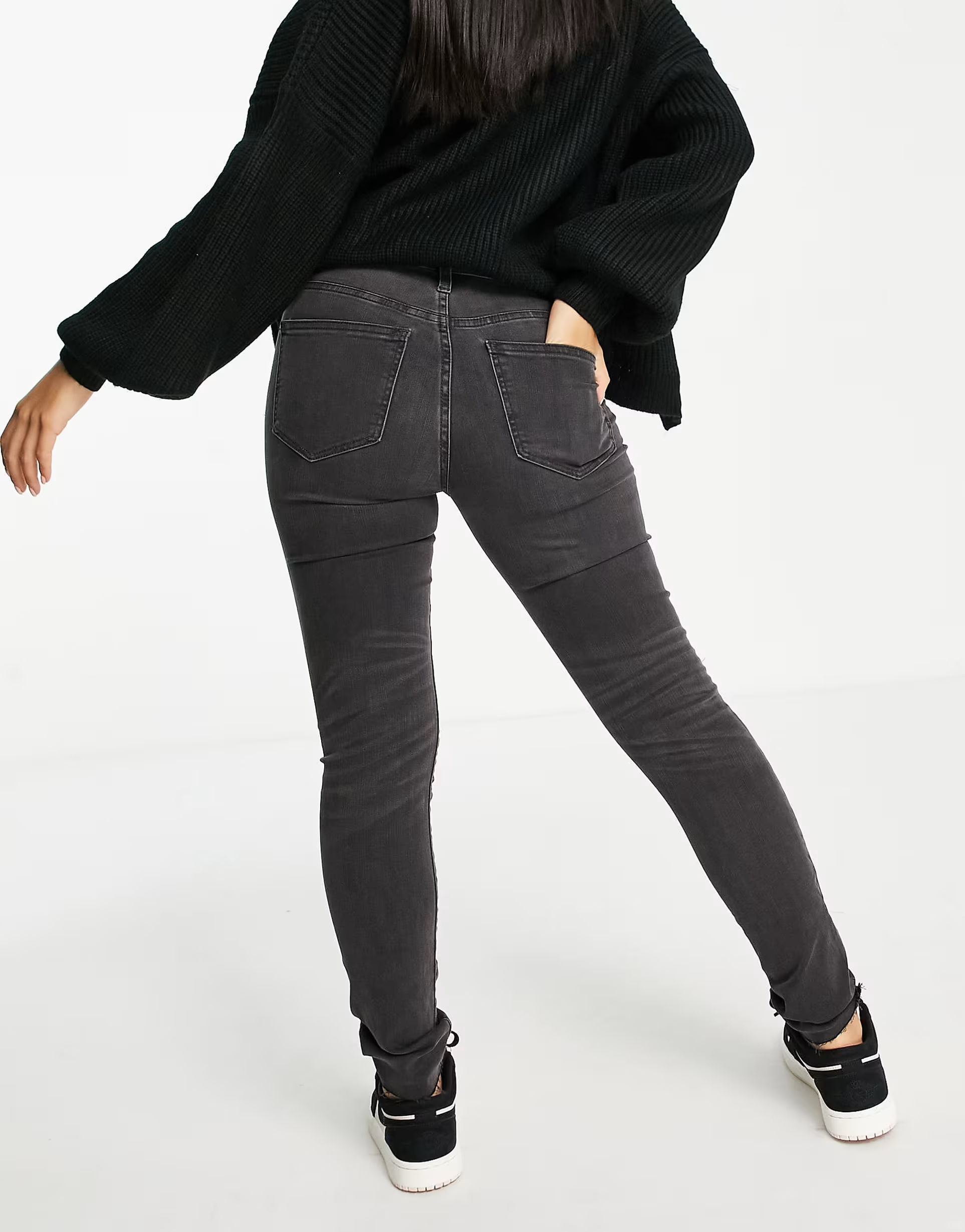 Madewell Womens Knee Rip Skinny Jeans In Black