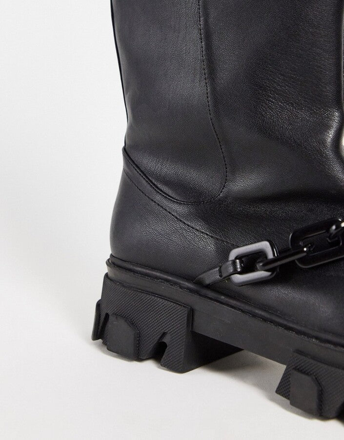 Public Desire Mens Man Lincoln Chain Rain Boots In Black