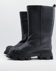Public Desire Mens Man Ajax Toe Cap Rain Boots In Black