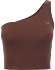 Reebok Women's Brown Assymetric One Shoulder Crop Top