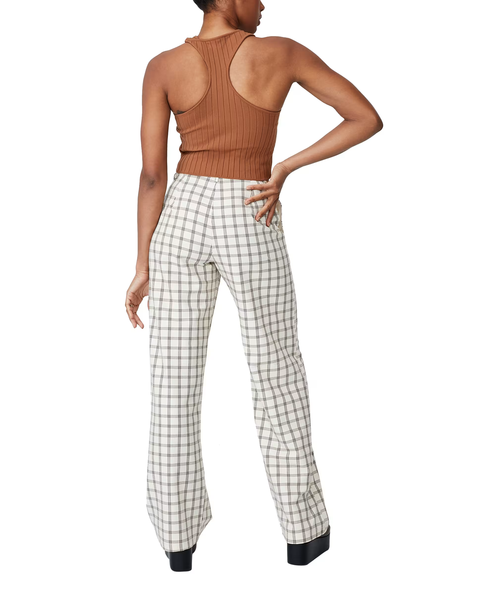 Cotton:On check print wide leg trouser