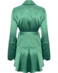 Tfnc Women's Emerald Green Satin Wrap Midi Dress