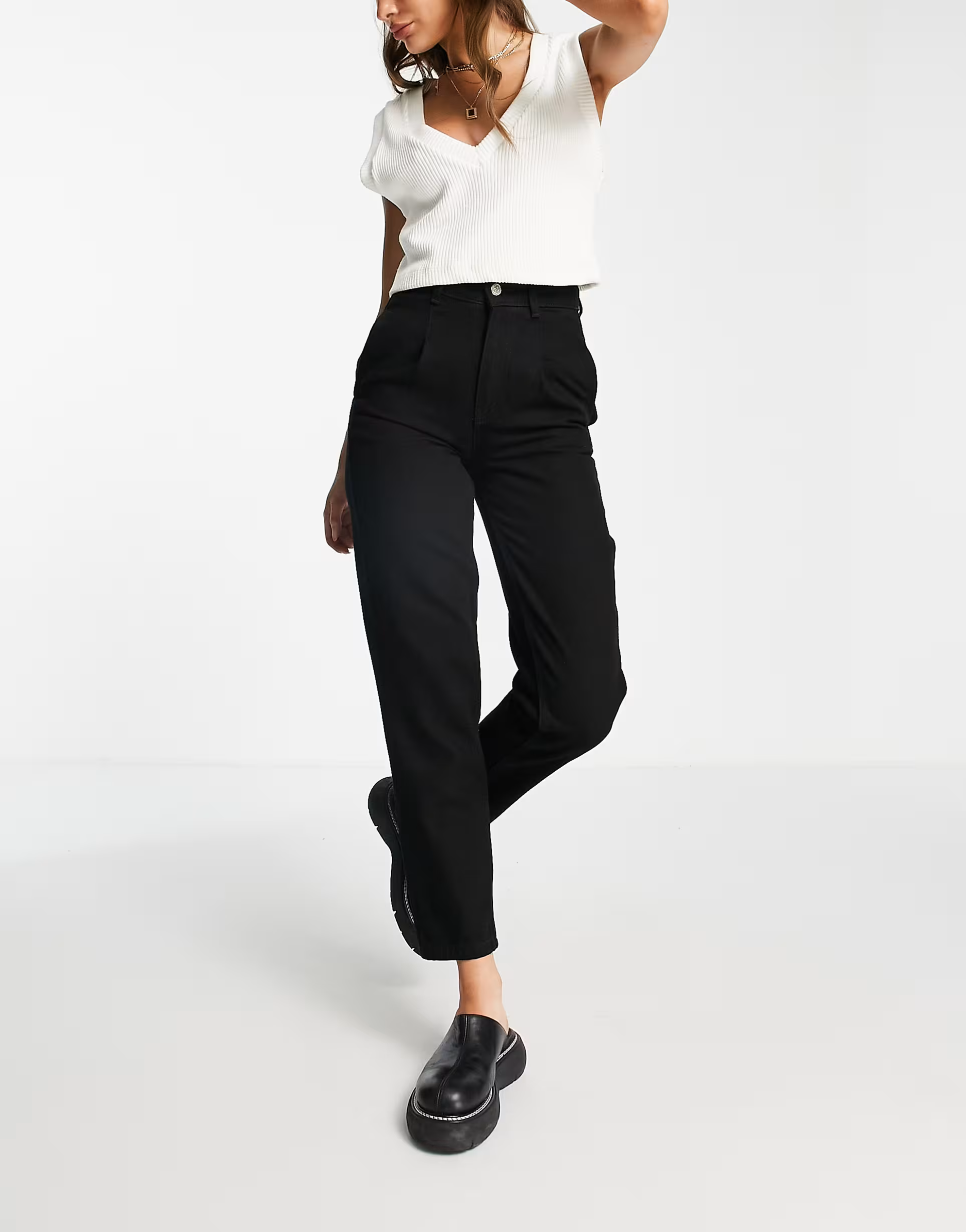 Bolongaro Trevor Womens Lulu High Rise Tapered Jeans in Solid Black
