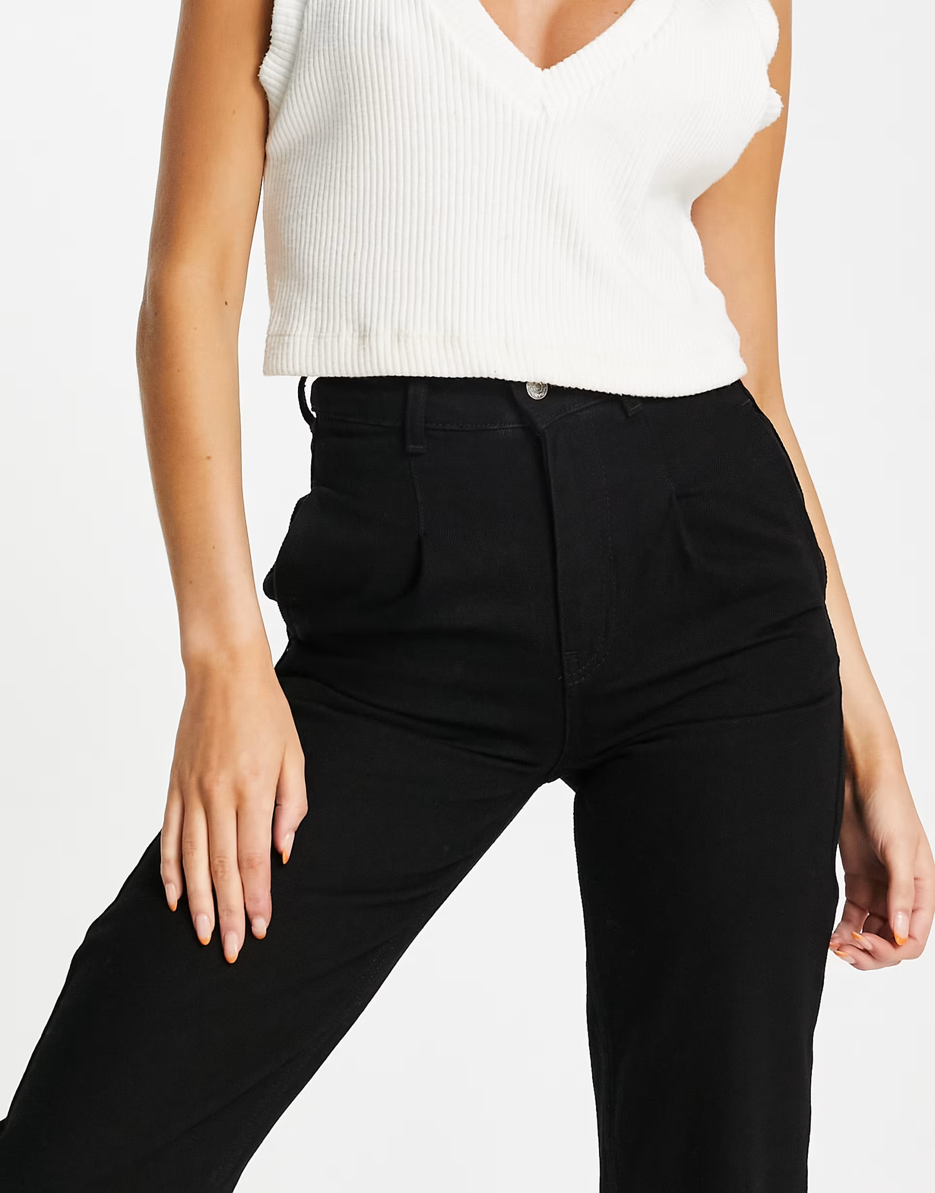 Bolongaro Trevor Womens Lulu High Rise Tapered Jeans in Solid Black
