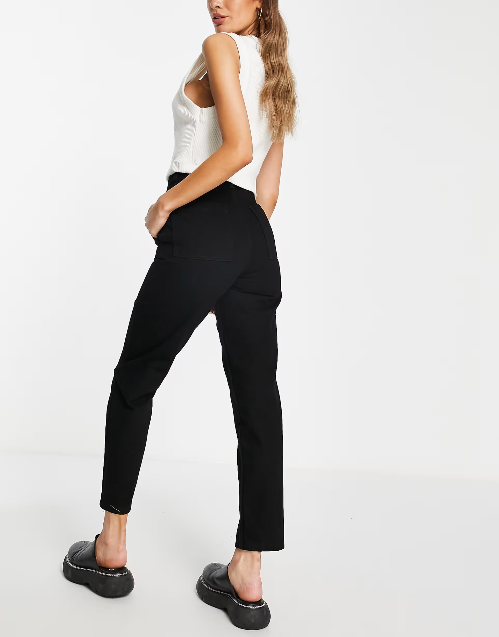 Bolongaro Trevor Womens Lulu High Rise Tapered Jeans in Solid Black