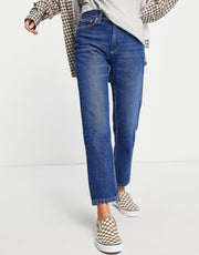 Carhartt WIP Womens Slim Fit Jeans In Dark Stonewash Denim