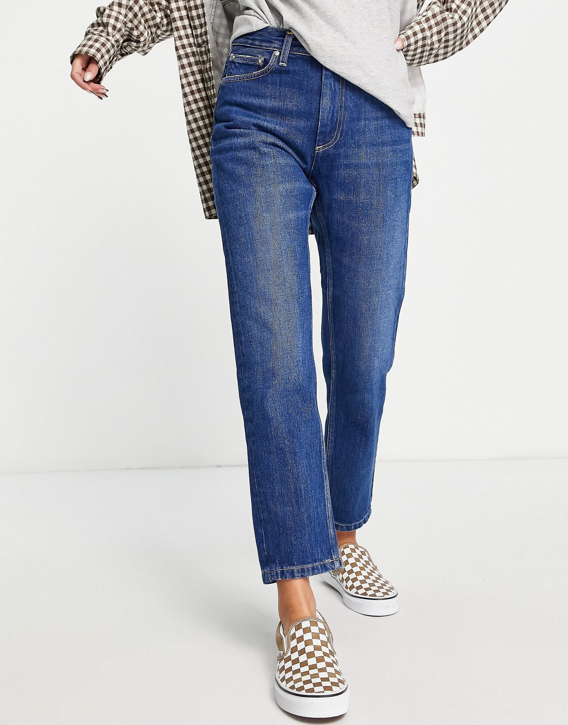Carhartt WIP Womens Slim Fit Jeans In Dark Stonewash Denim