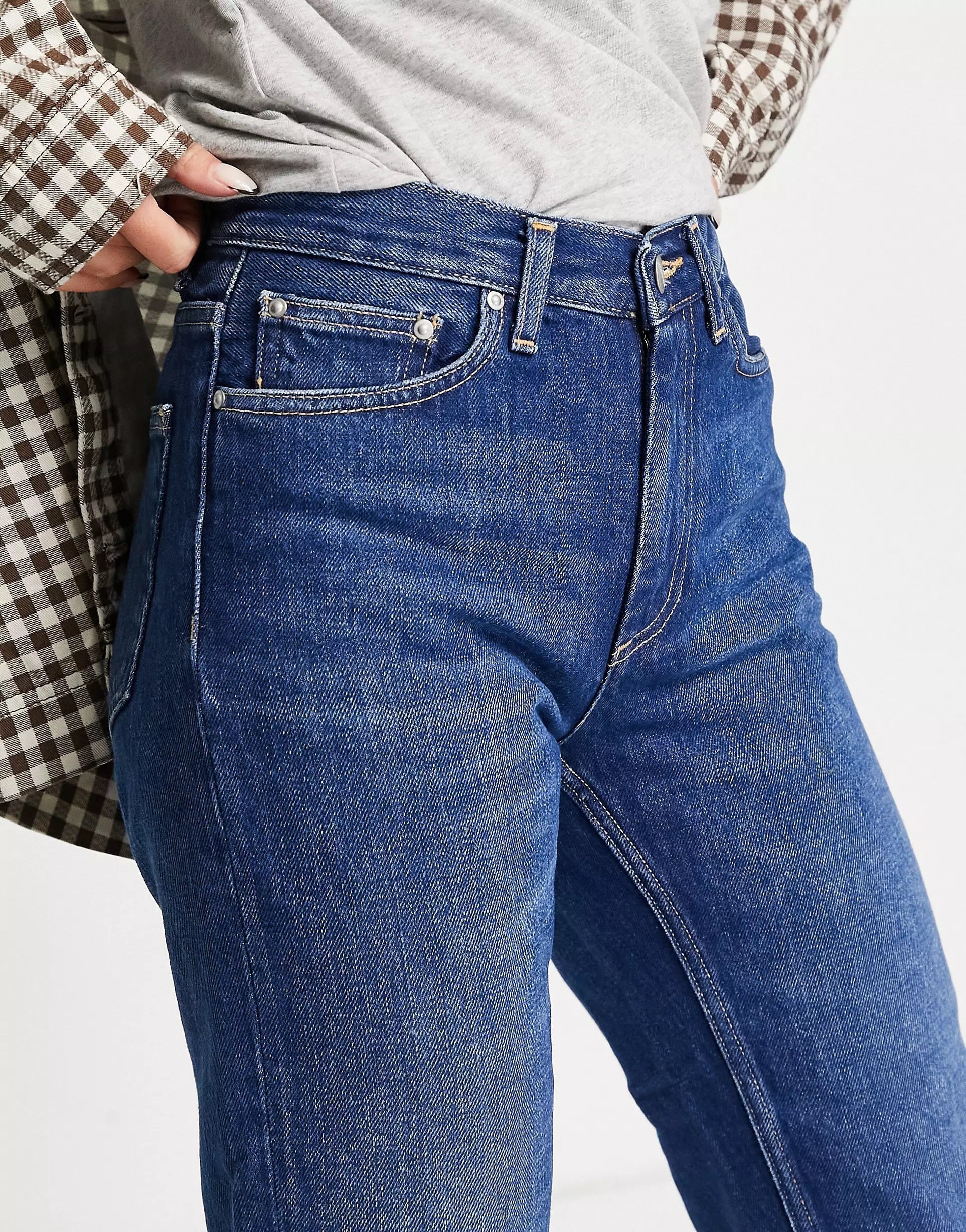 Carhartt WIP Womens Slim Fit Jeans In Dark Stonewash Denim