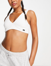 Le Buns Womens Berta Cotton Blend Triangle Bralette in Ivory