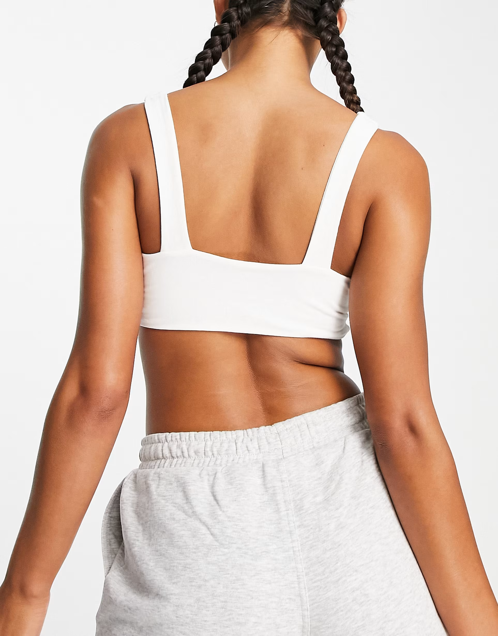 Le Buns Womens Berta Cotton Blend Triangle Bralette in Ivory