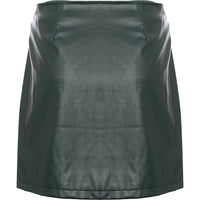 Heartbreak Women's Black Pu Wrap Mini Skirt