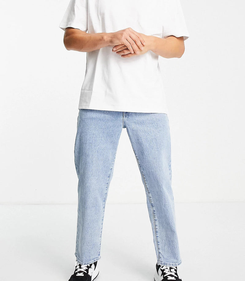 Selected Homme Cotton Kobe Loose Fit Jeans in Acid Bleach Wash