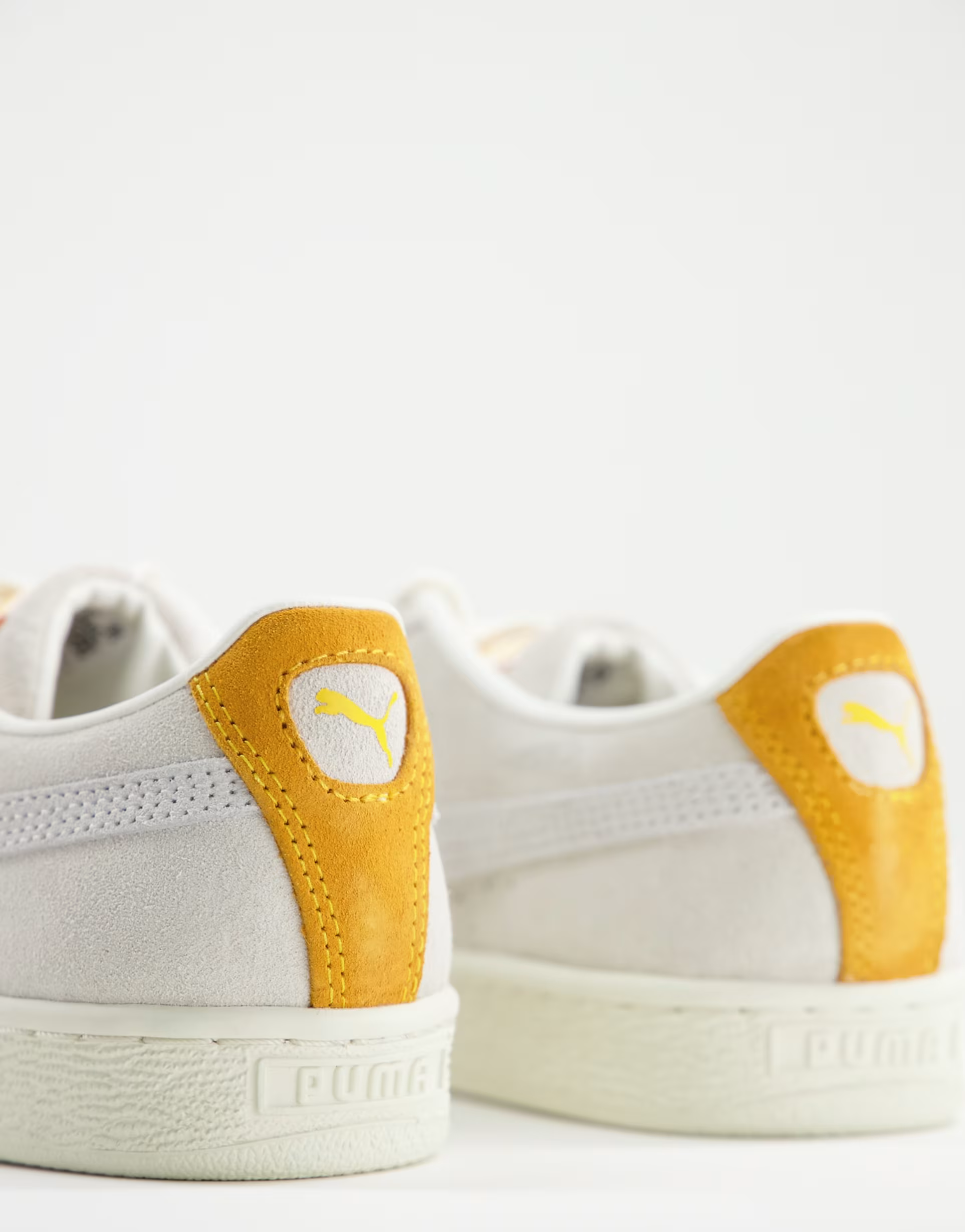 Puma Womens Suede Trainers In Off White Tones