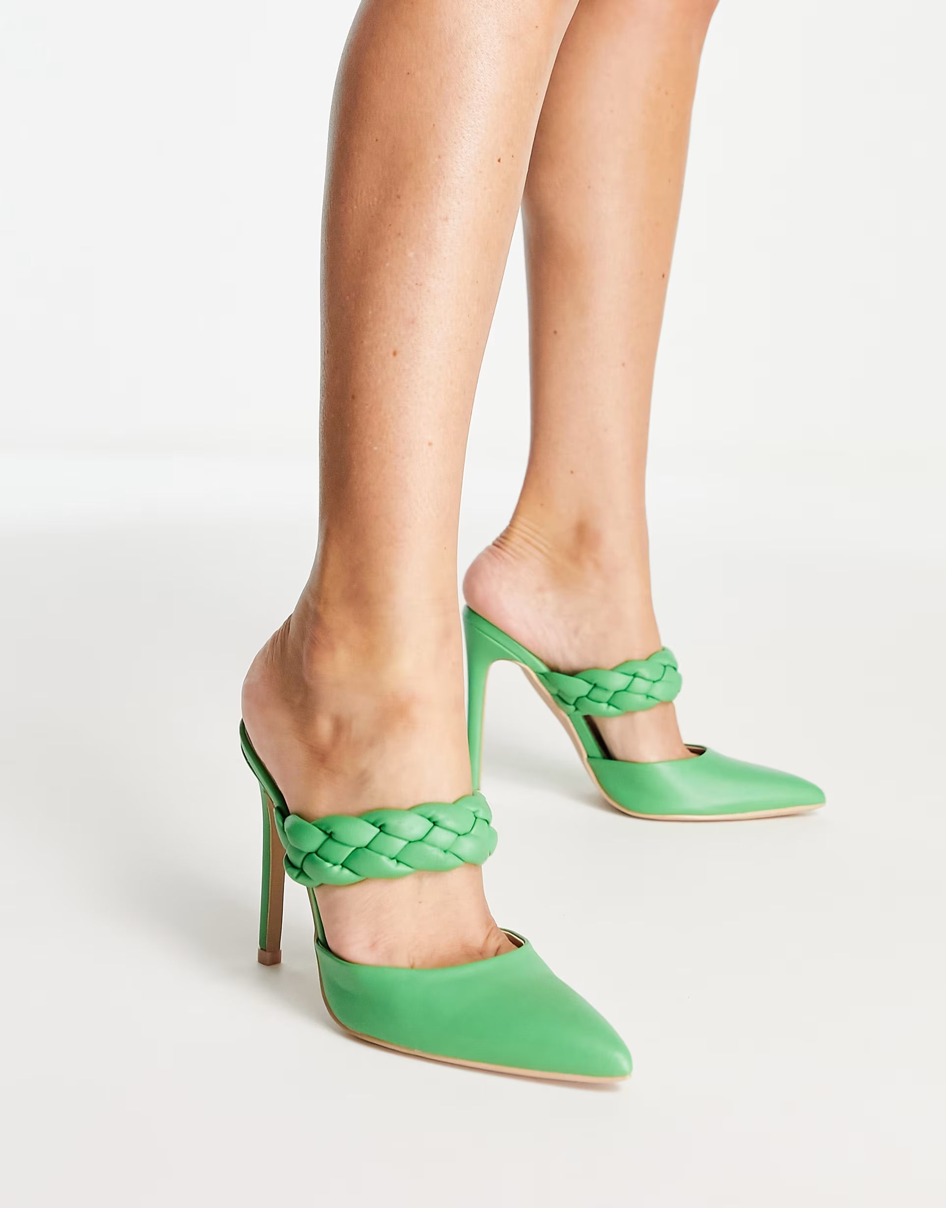 Raid Womens Alessi Plait Strap Heel Shoes In Green