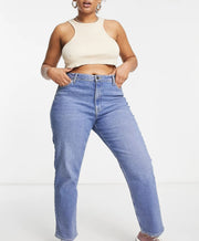 Lee Plus Womens Retro Skinny Jeans in Light Luna Blue