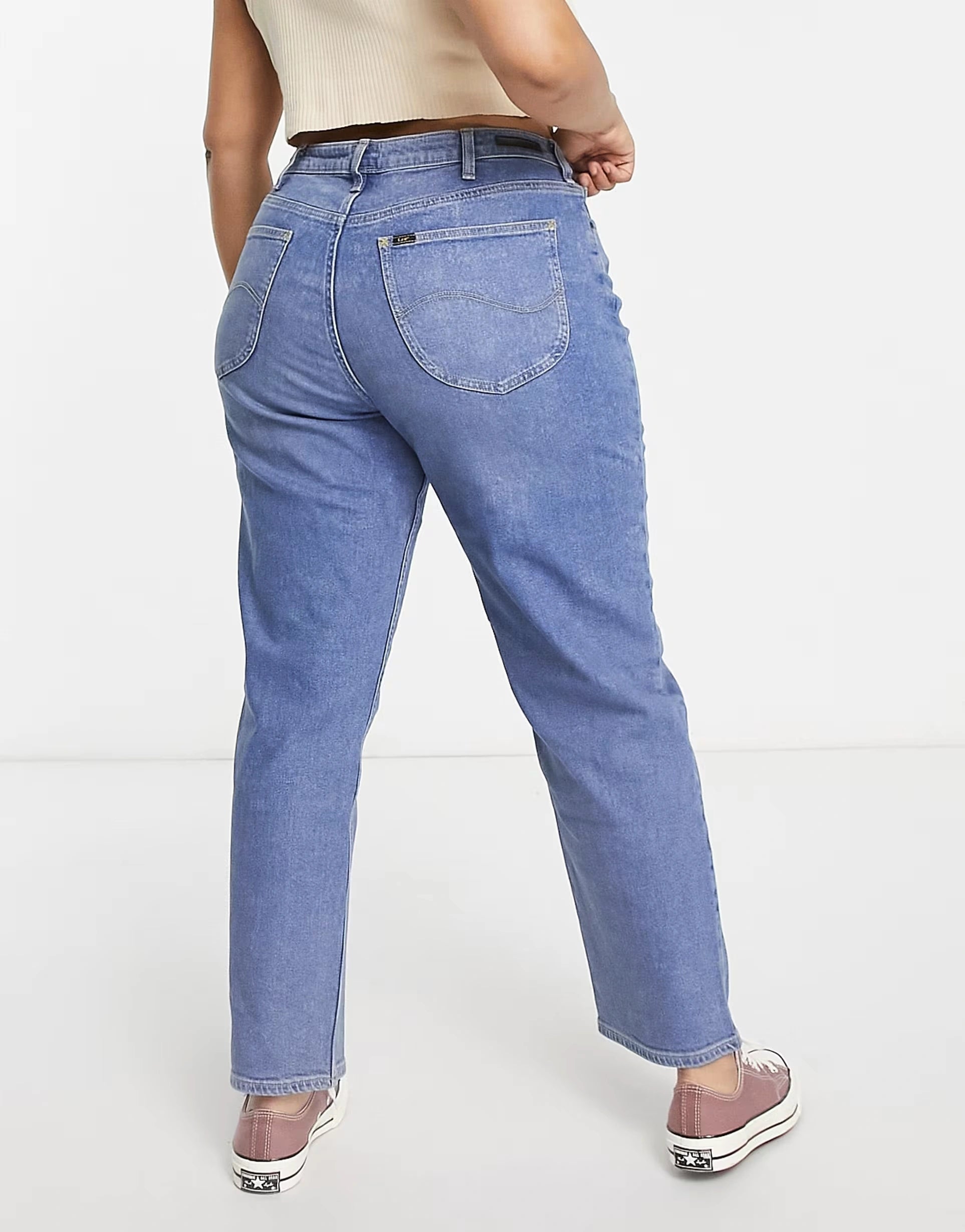 Lee Plus Womens Retro Skinny Jeans in Light Luna Blue