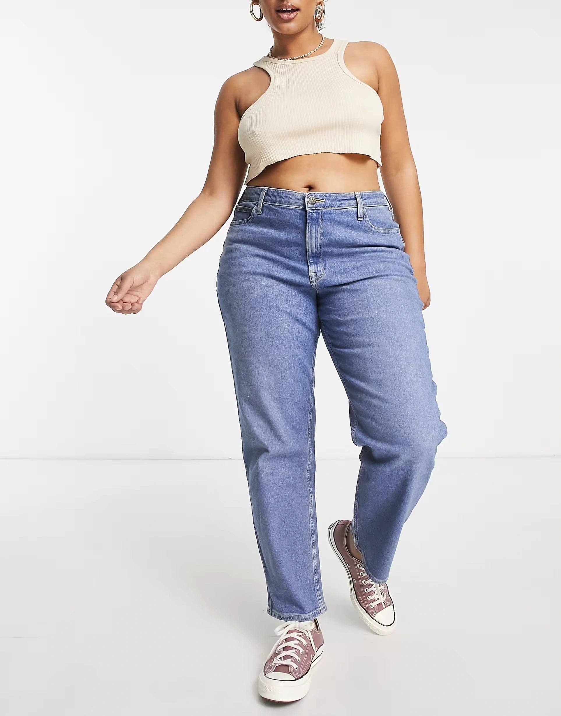 Lee Plus Womens Retro Skinny Jeans in Light Luna Blue