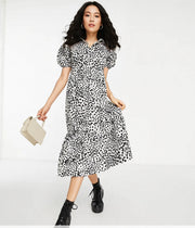 Womens Influence Midi Shirt Dress In Leopard Print