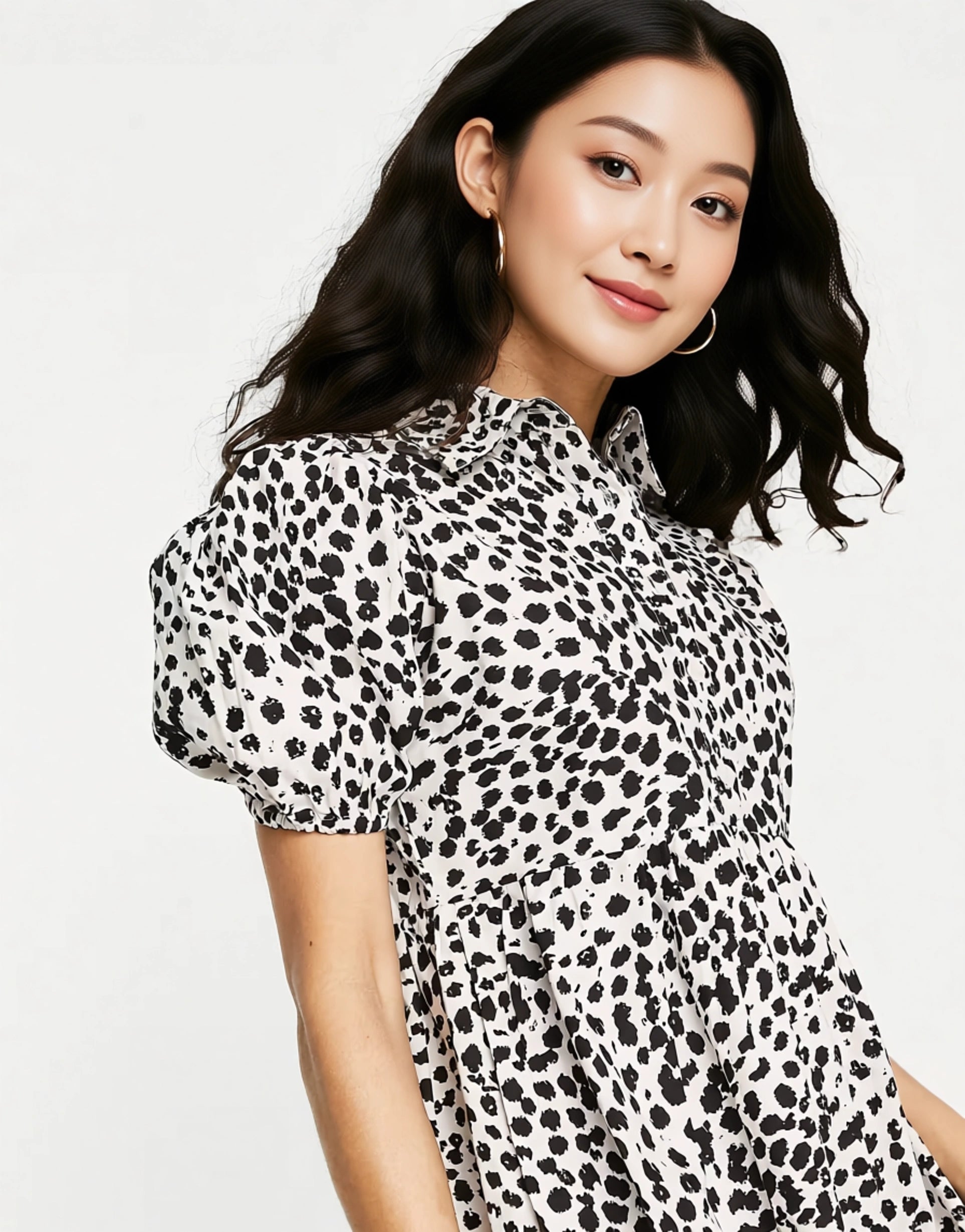 Womens Influence Midi Shirt Dress In Leopard Print