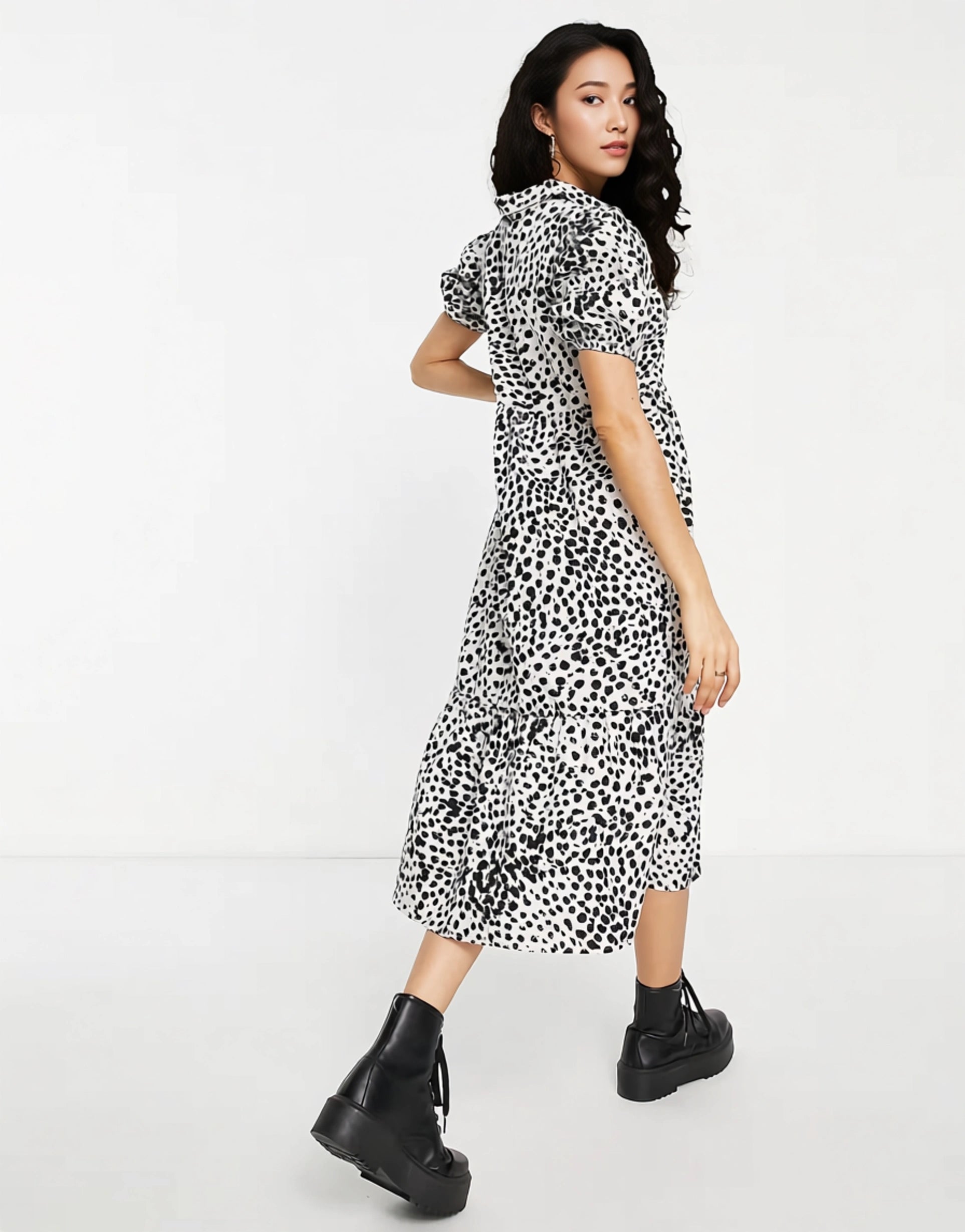 Womens Influence Midi Shirt Dress In Leopard Print