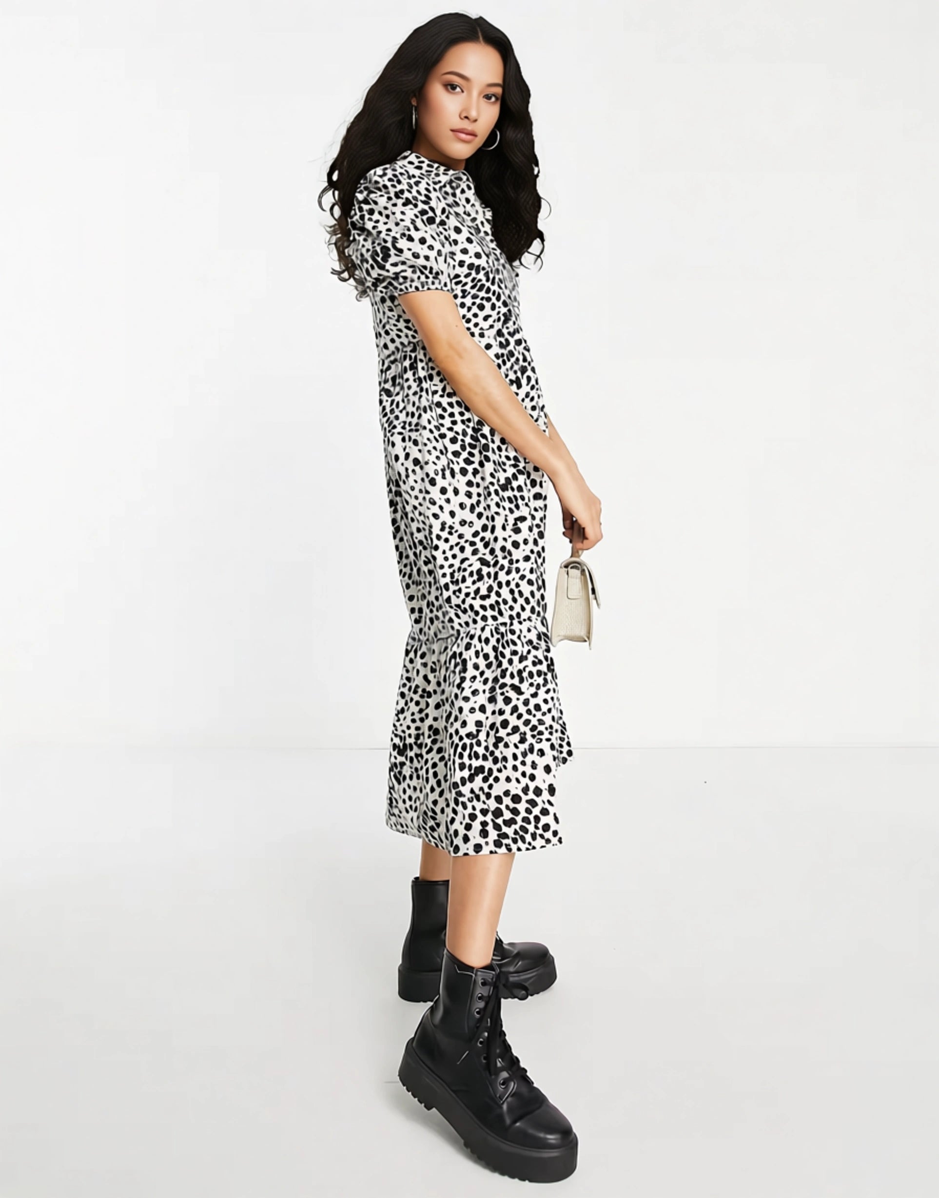 Womens Influence Midi Shirt Dress In Leopard Print