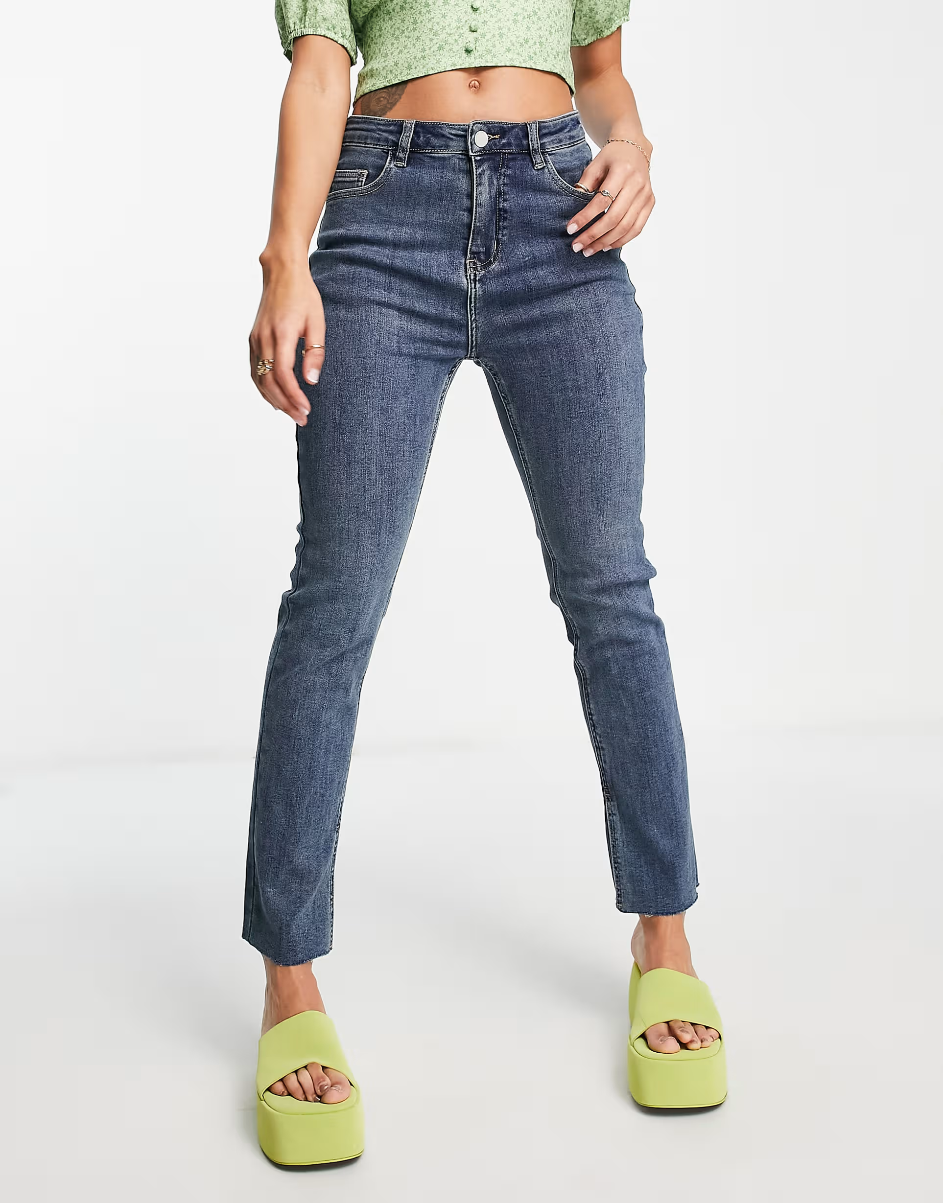 Urban Revivo Womens Straight Leg Jeans In Blue