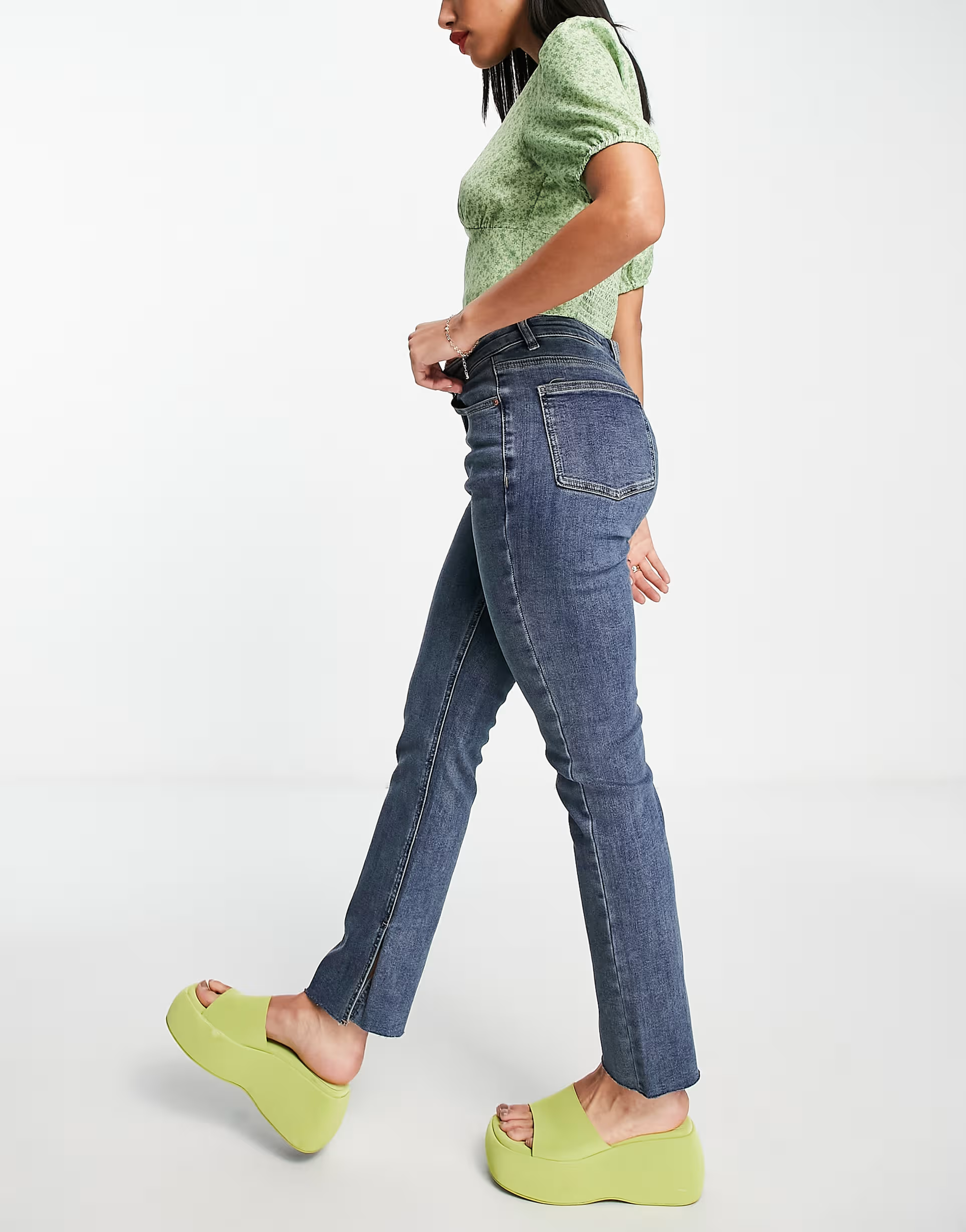 Urban Revivo Womens Straight Leg Jeans In Blue