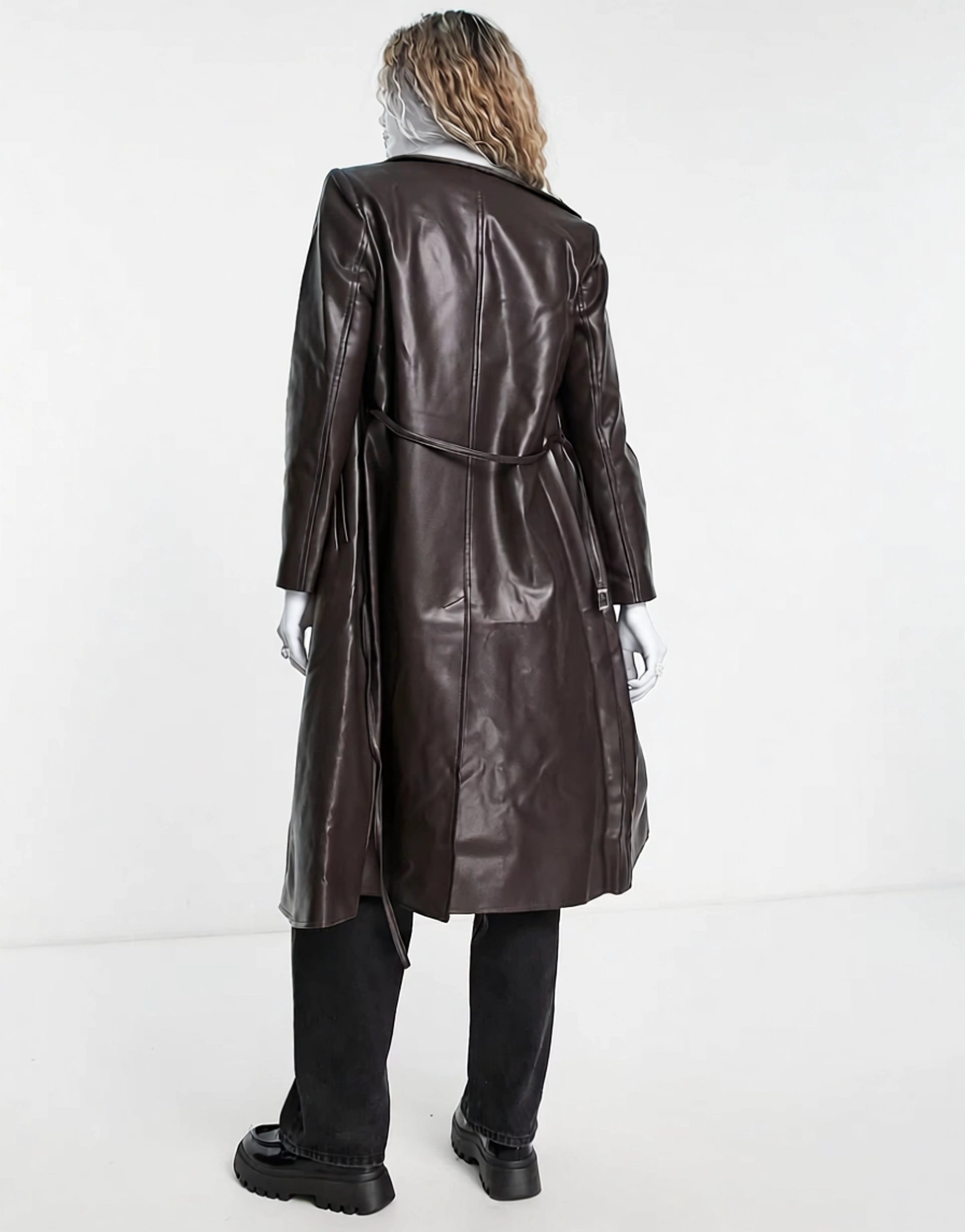 Urban Revivo Womens Faux Leather Coat In Brown