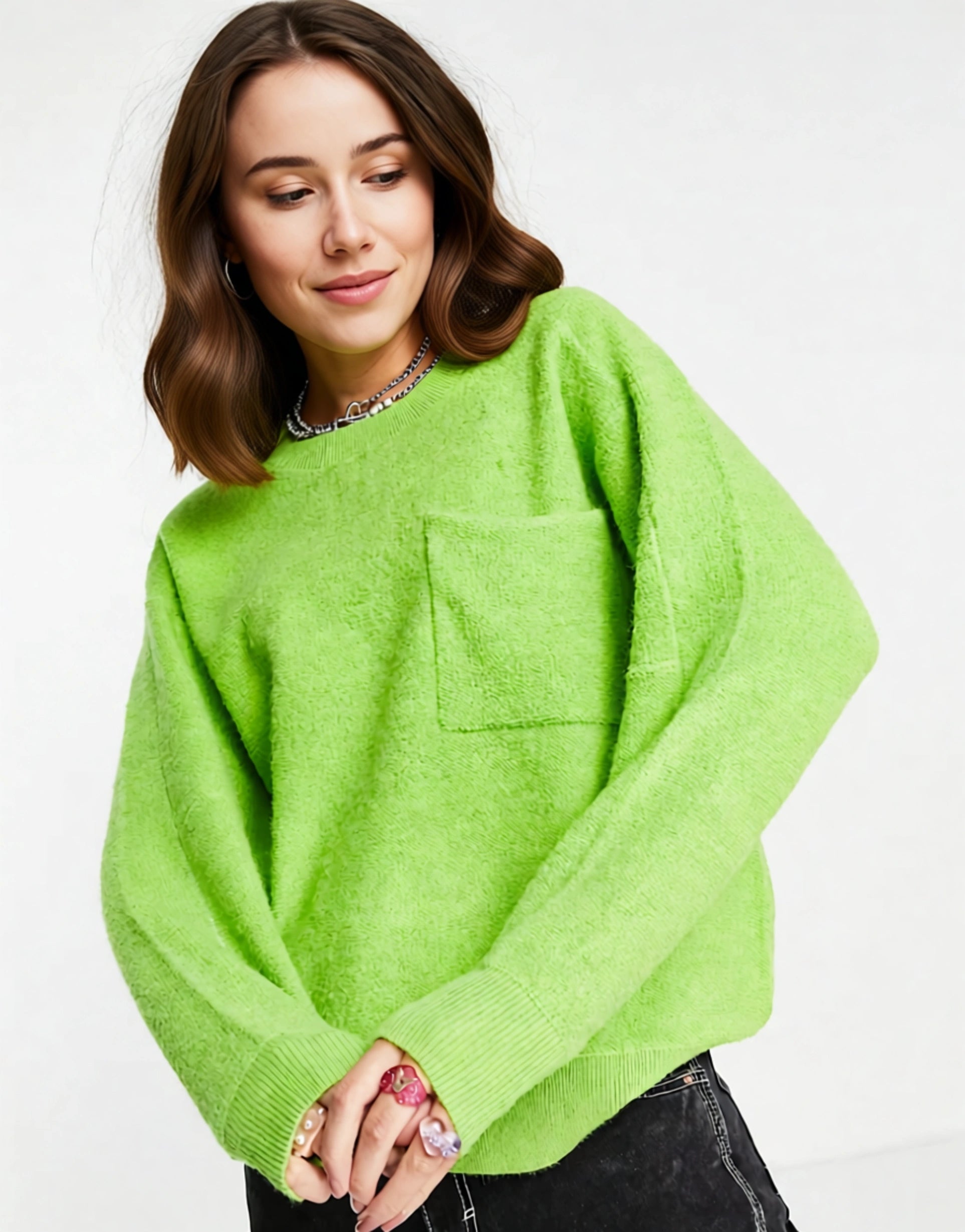 Urban Revivo Womens Round Neck Jumper In Green