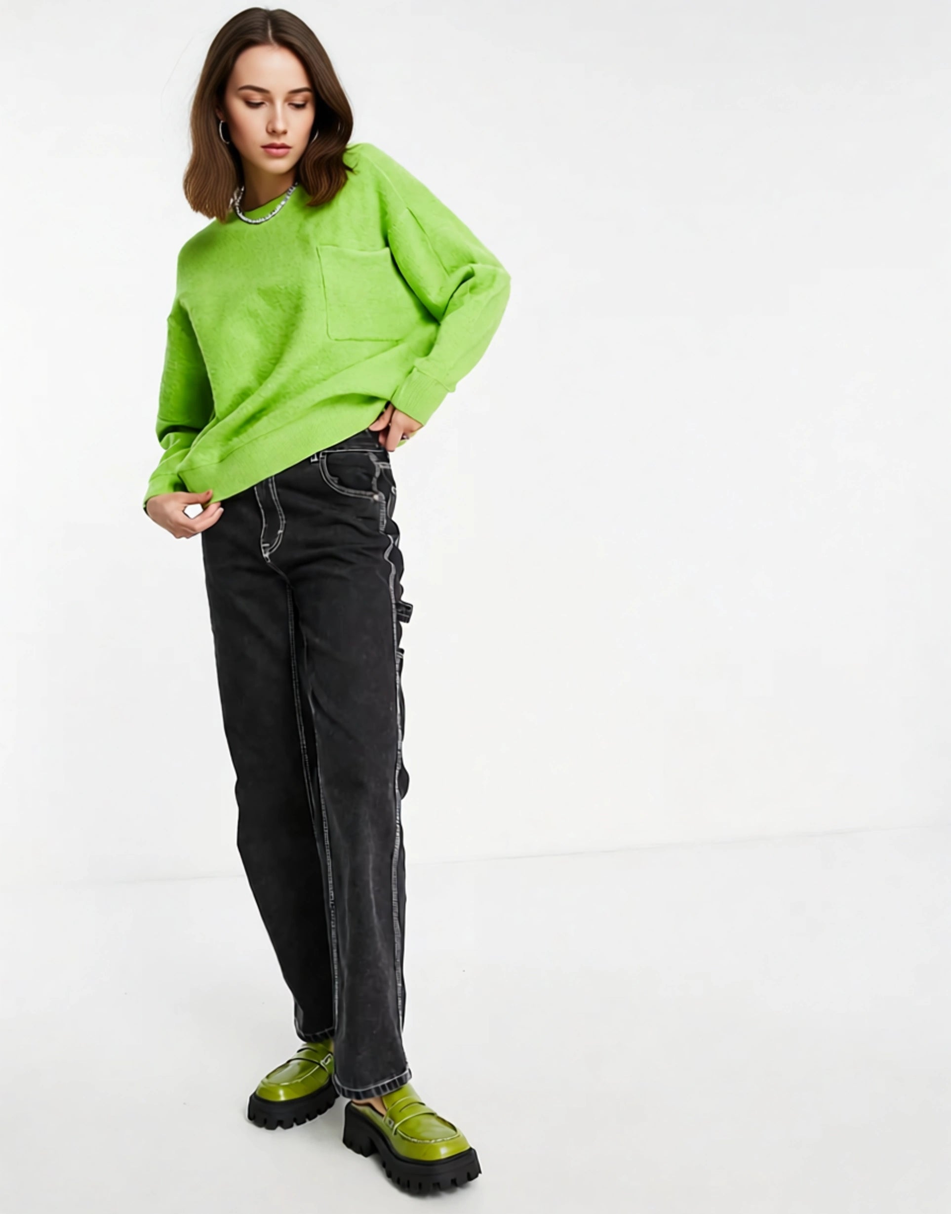 Urban Revivo Womens Round Neck Jumper In Green