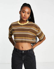 Womens Quiksilver Road Song Cropped T-Shirt In Brown