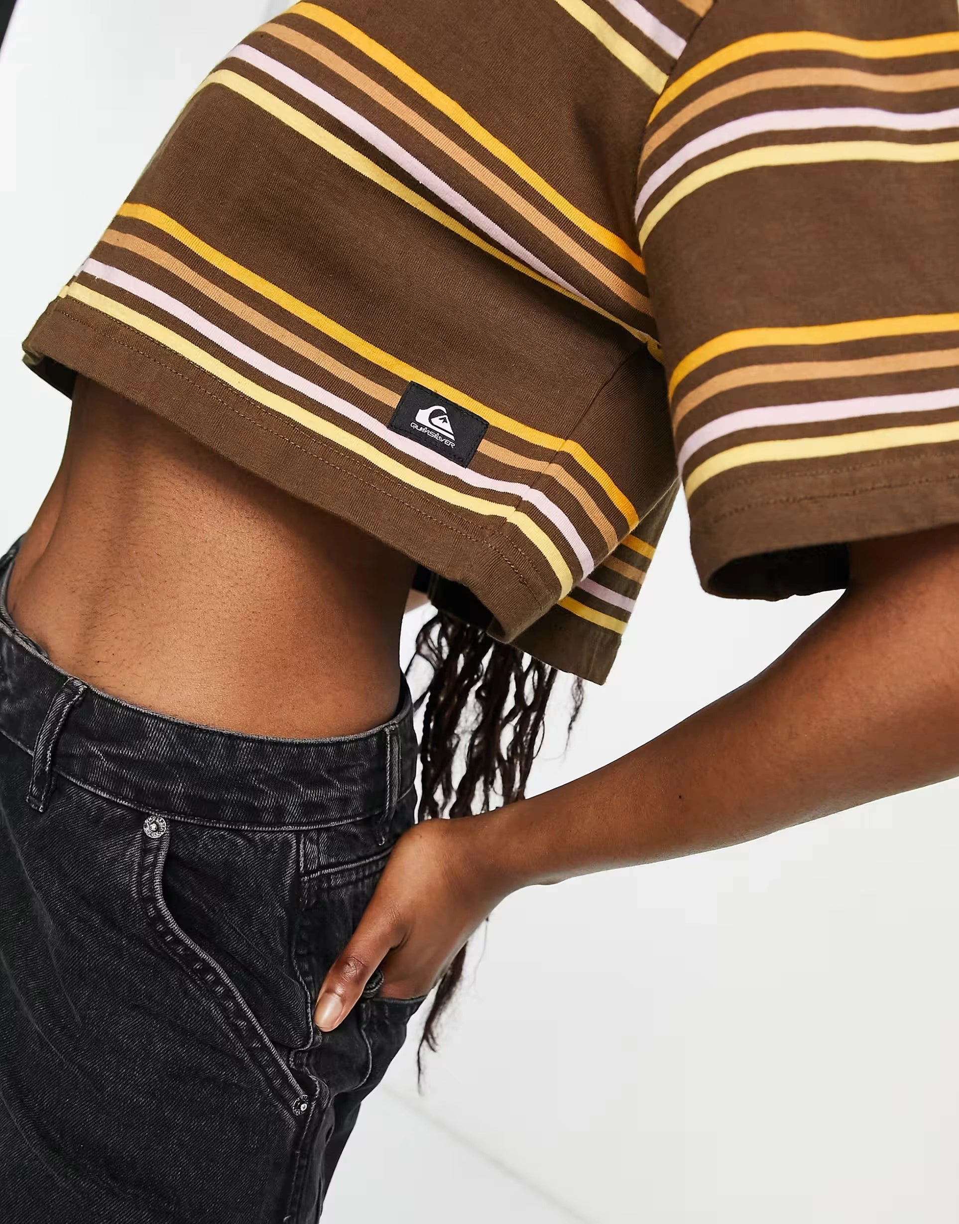 Womens Quiksilver Road Song Cropped T-Shirt In Brown