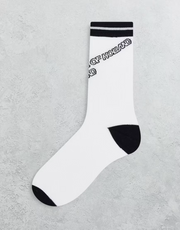 House of Holland Womens Logo Socks in Black And White