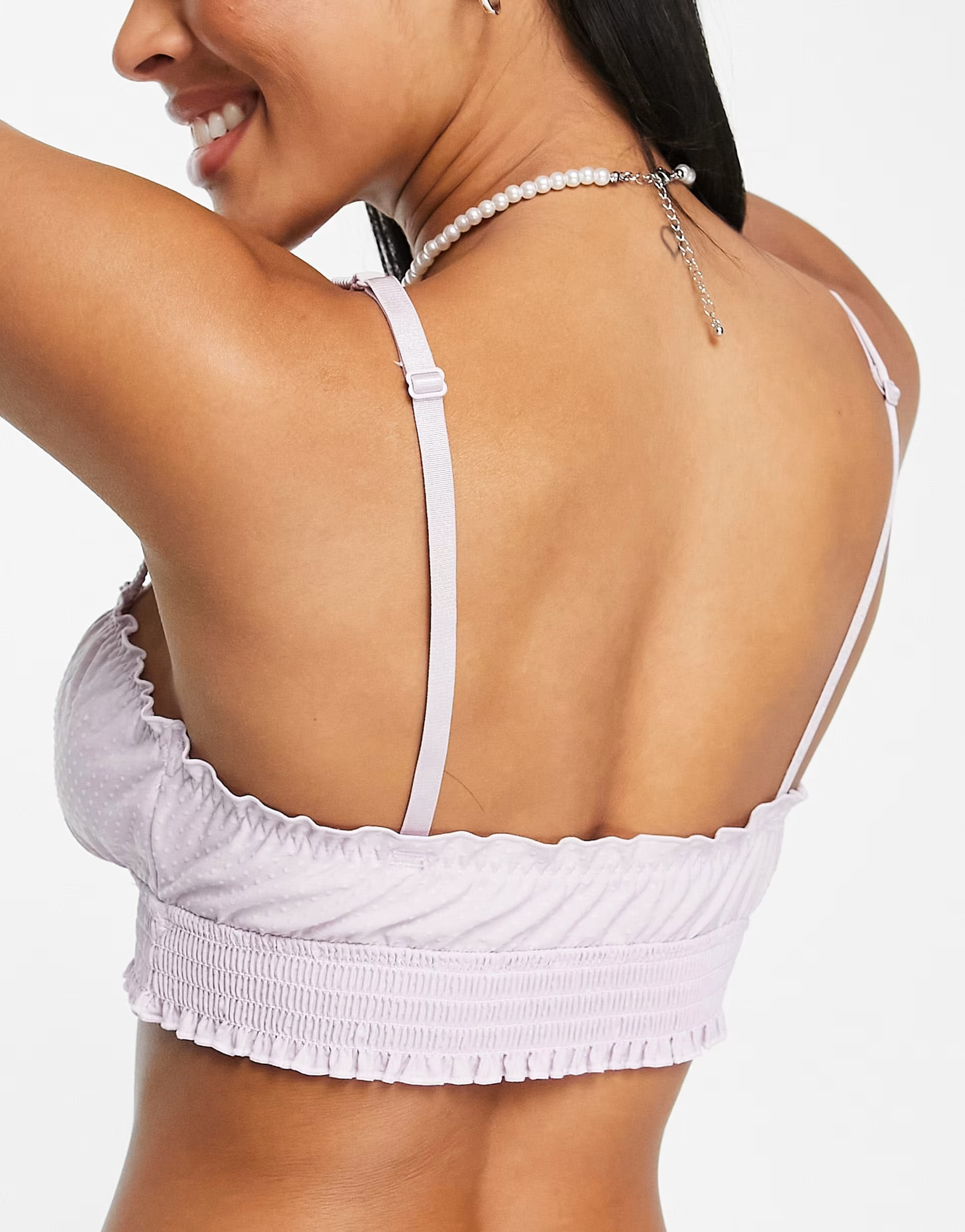 & Other Stories Womens Floral Print Bustier Bralette in Lilac