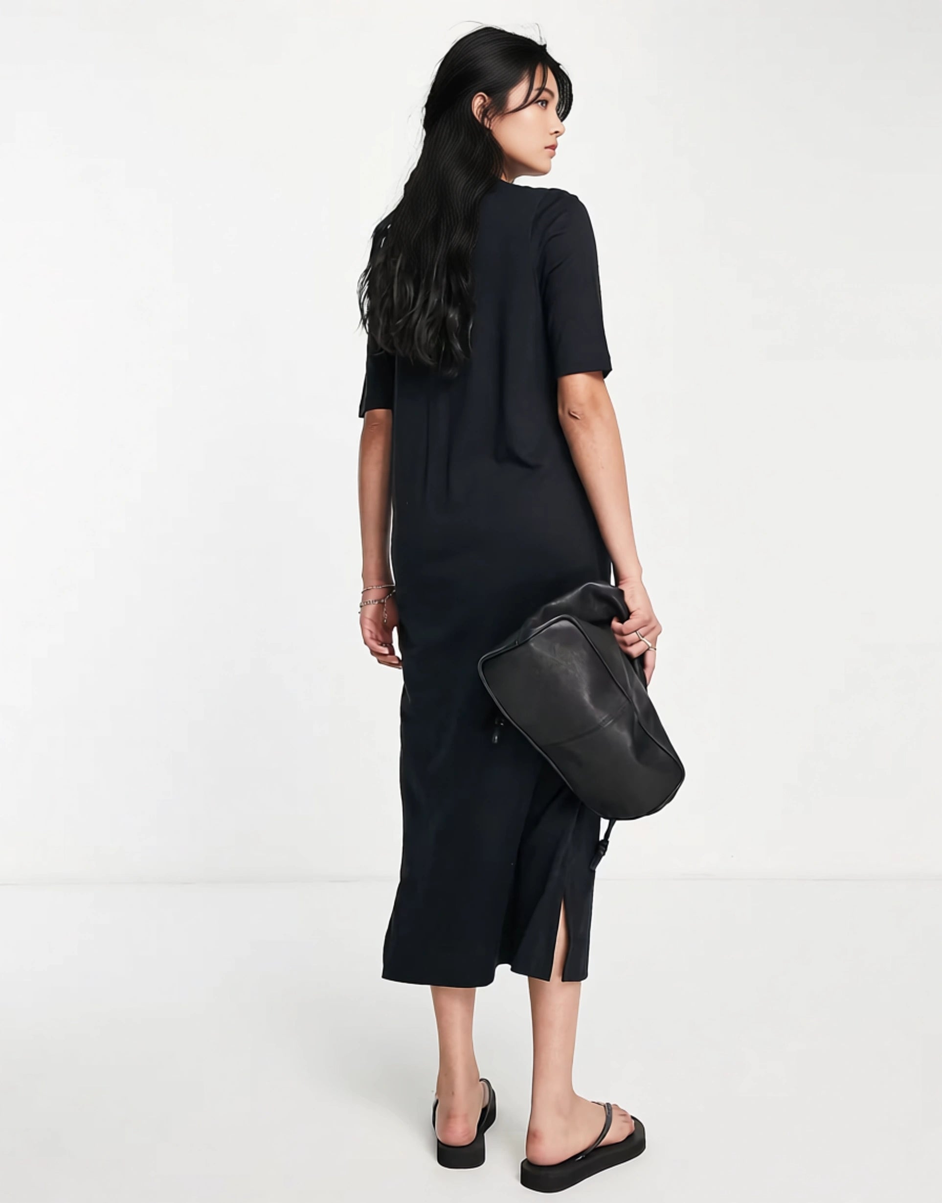 Womens Whistles Short Sleeve Midi T-Shirt Dress With Keyhole Detail
