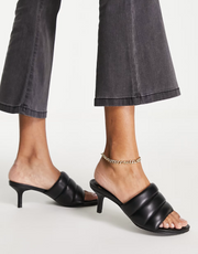 Ted Baker Lyna padded heeled mule sandal in black