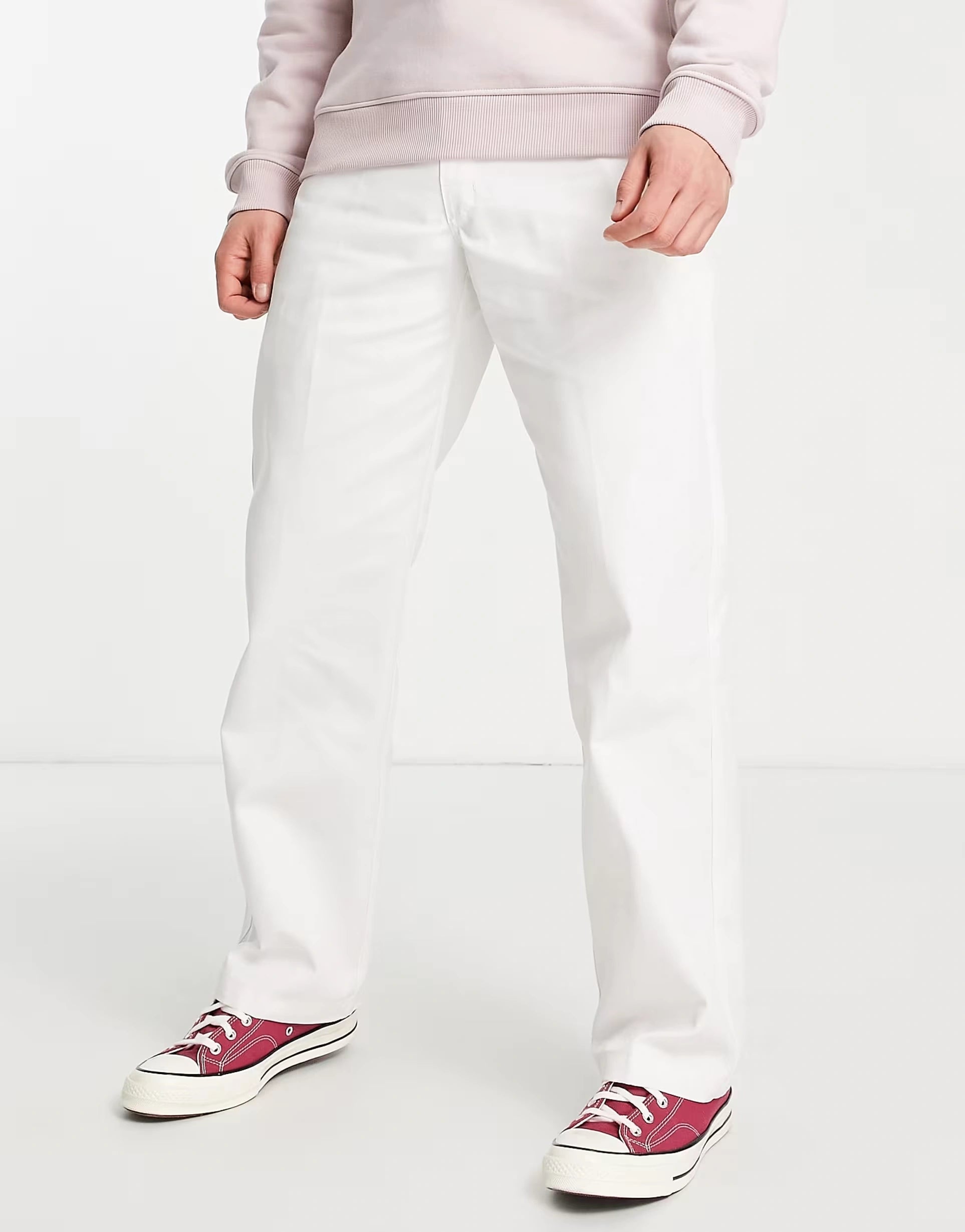 Mens Dickies 874 Work Trousers In White Straight Fit