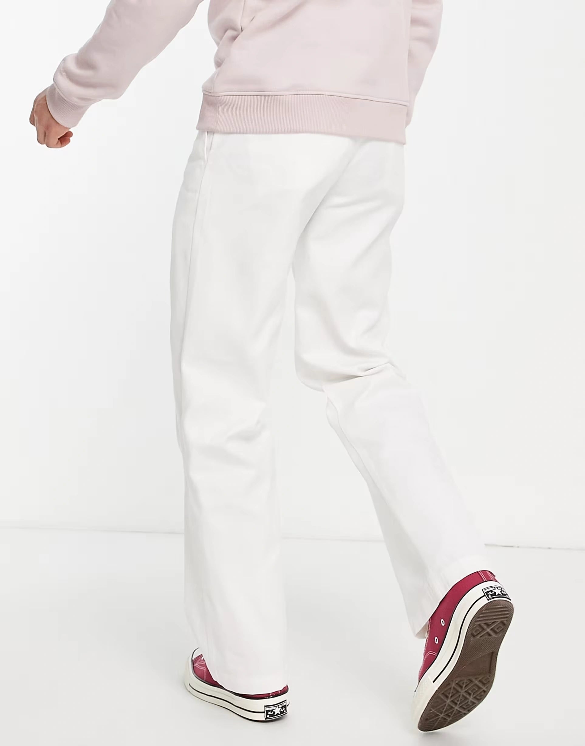 Mens Dickies 874 Work Trousers In White Straight Fit
