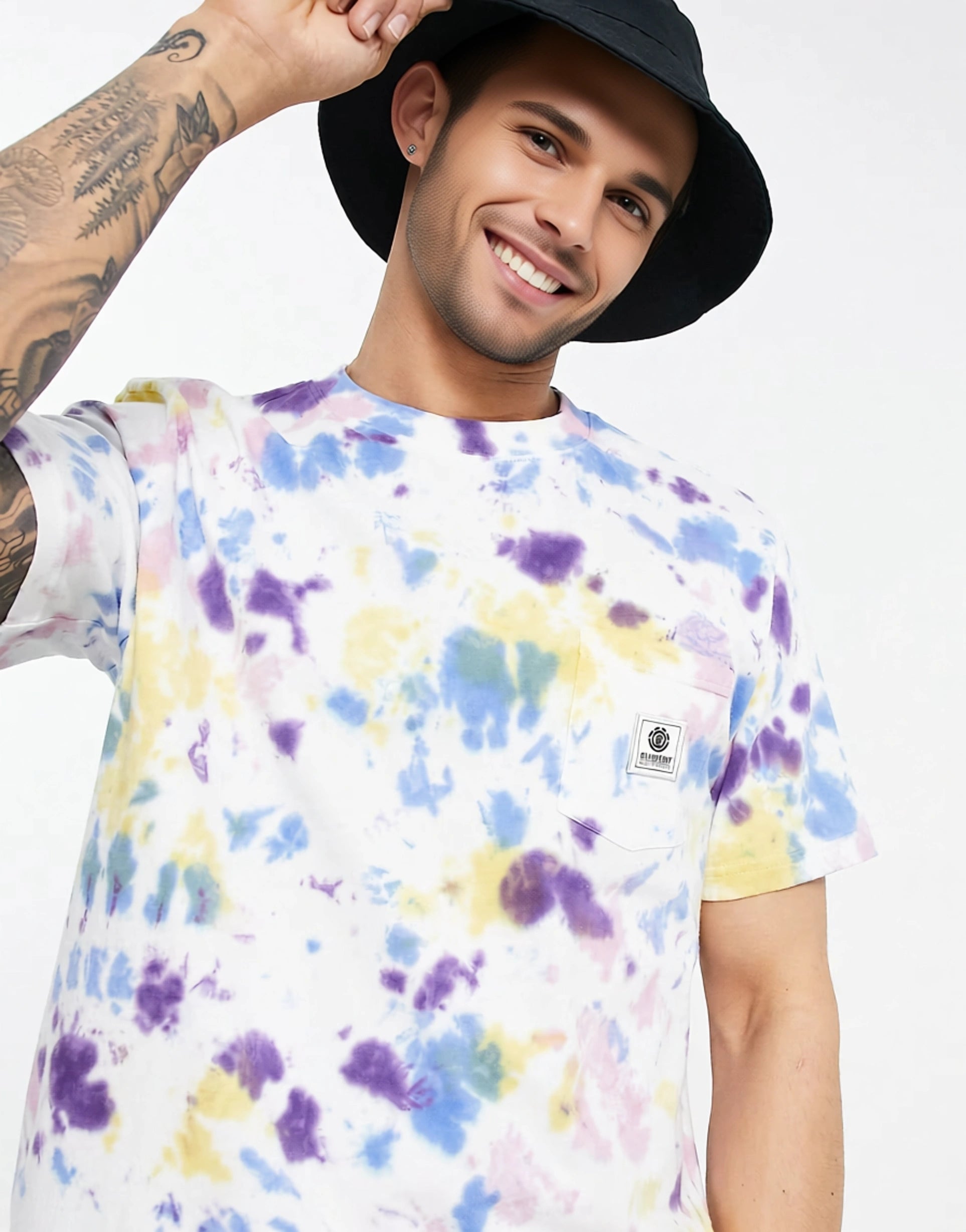 Element Mens Basic Pocket Tie Dye T-Shirt In Multi