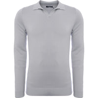 Bolongaro Trevor Unisex Grey Notch Collared Jumper