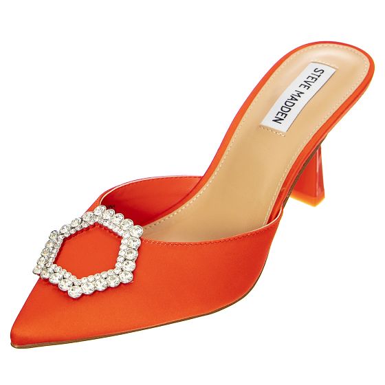 Steve Madden Womens Luxe City Heeled Mules In Red