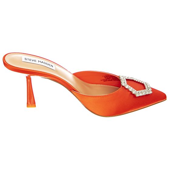 Steve Madden Womens Luxe City Heeled Mules In Red