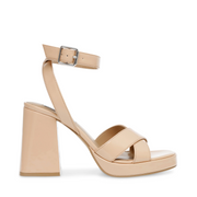 Steve Madden Womens Amy Lou Cross Strap Platform In Neutral