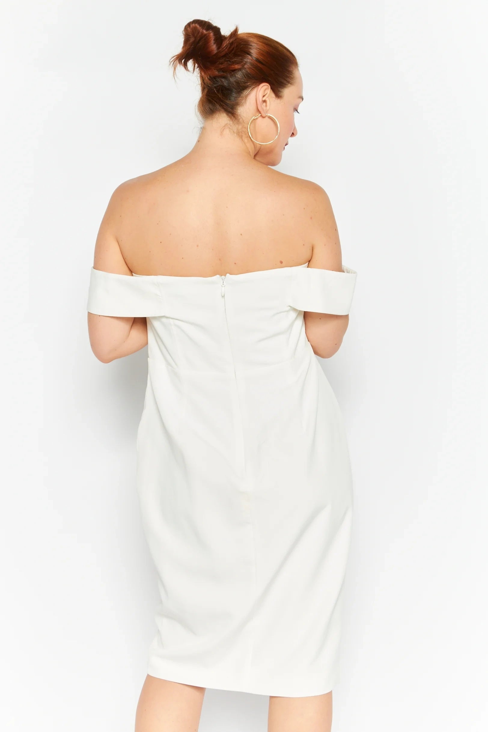 Lavish Alice Plus Women's Corset Wrap Midi Dress In White