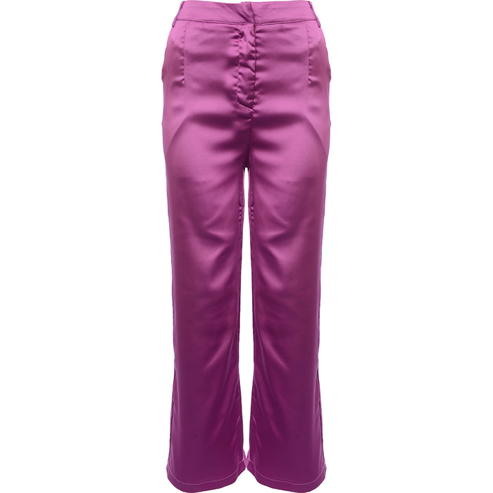 EI8TH Hour Women's Purple Wide Leg Tailored Trousers