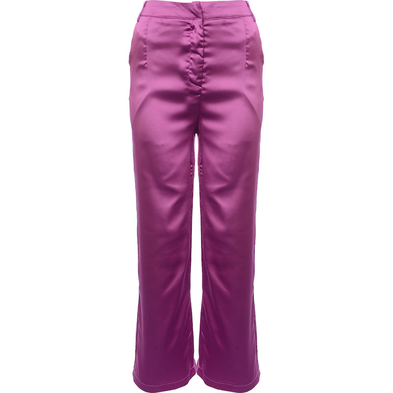 EI8TH Hour Women's Purple Wide Leg Tailored Trousers