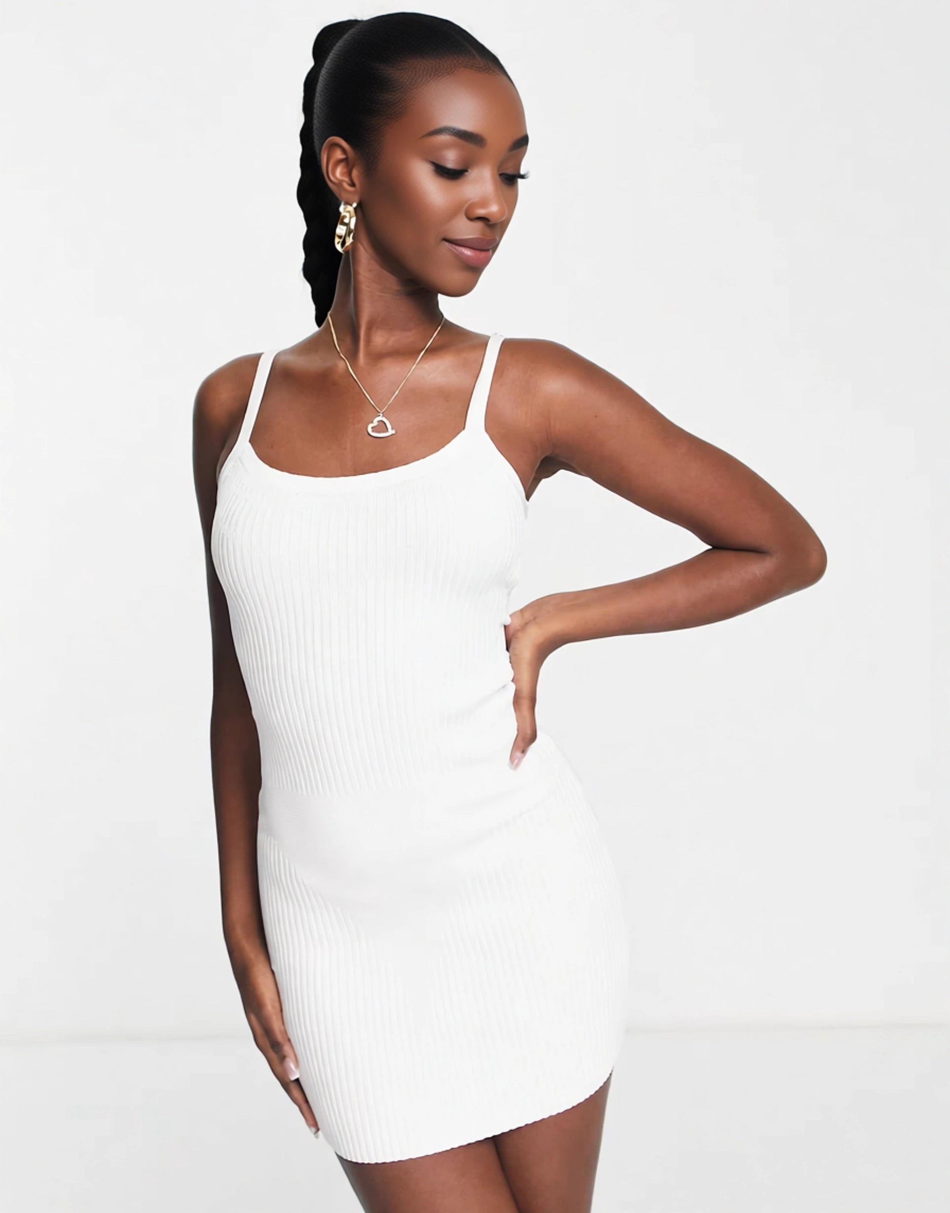 WMNSWear Womens 2 in One Mini Dress With Exposed Seams In White