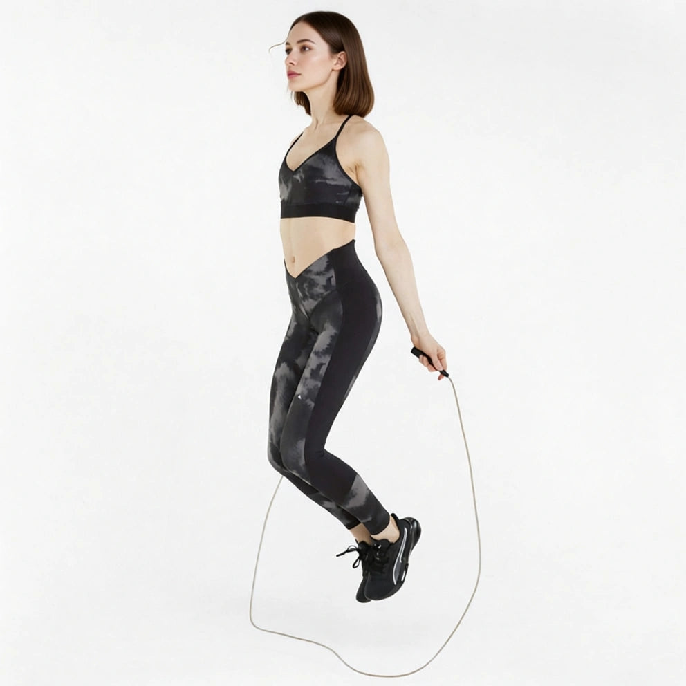 Puma Womens Training Low Support Sports Bra in Black Tie Dye In Black