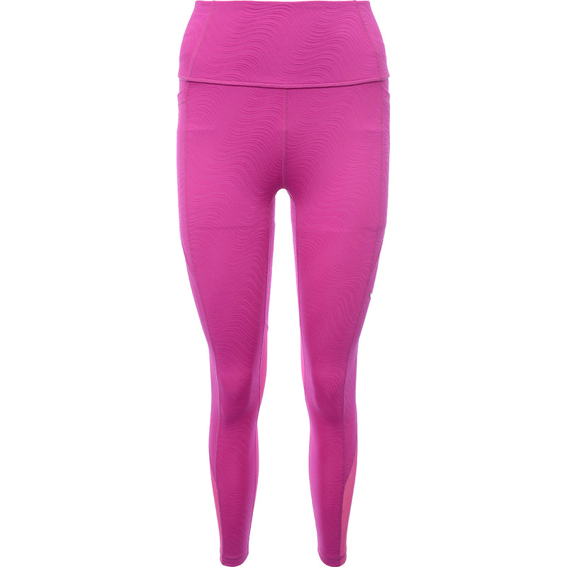 Puma Women's Textured Pink Training Flawless High Waisted 7/8 Leggings